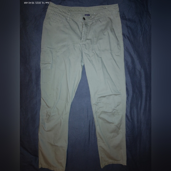 Patagonia Organic Cotton Khaki Gray Pants 8 - Picture 2 of 5